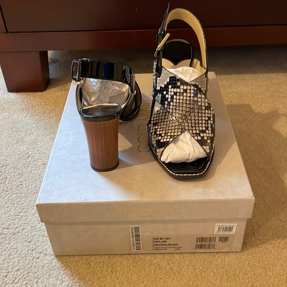 Jimmy Choo AIX Snake Printed Sandals